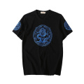 2020 Summer New Men's Short Sleeve T-Shirt Chinese Style Dragon Embroidered Half Sleeve Shirt